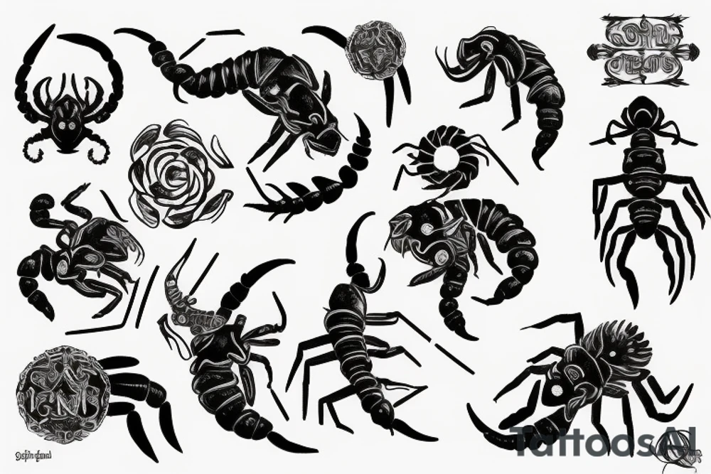 combine gemini zodiac sign with scorpions tattoo idea