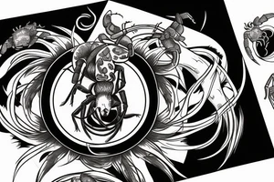 Gemini zodiac sign with a scorpion tattoo idea