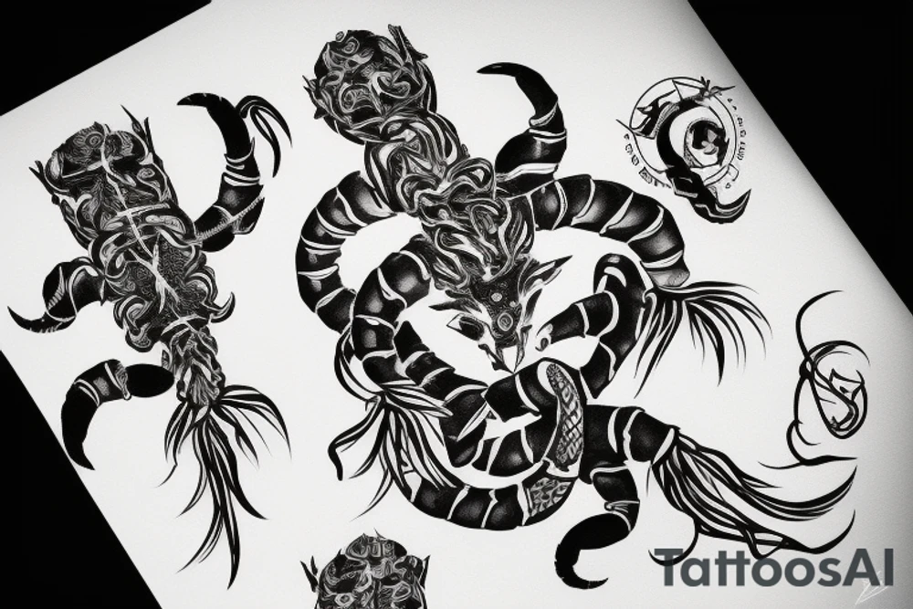 Gemini zodiac sign with a scorpion tattoo idea
