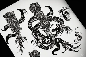 Gemini zodiac sign with a scorpion tattoo idea