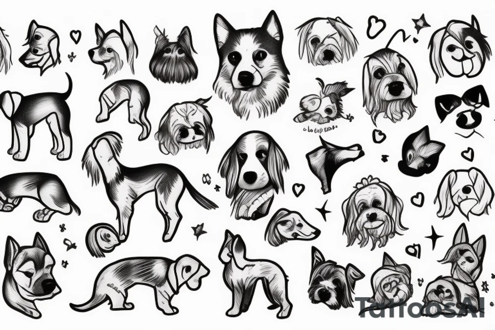 Simple small dog tattoo idea