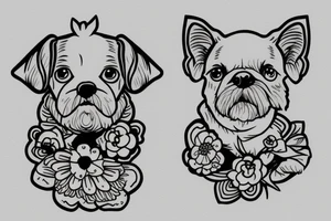 Simple small dog tattoo idea