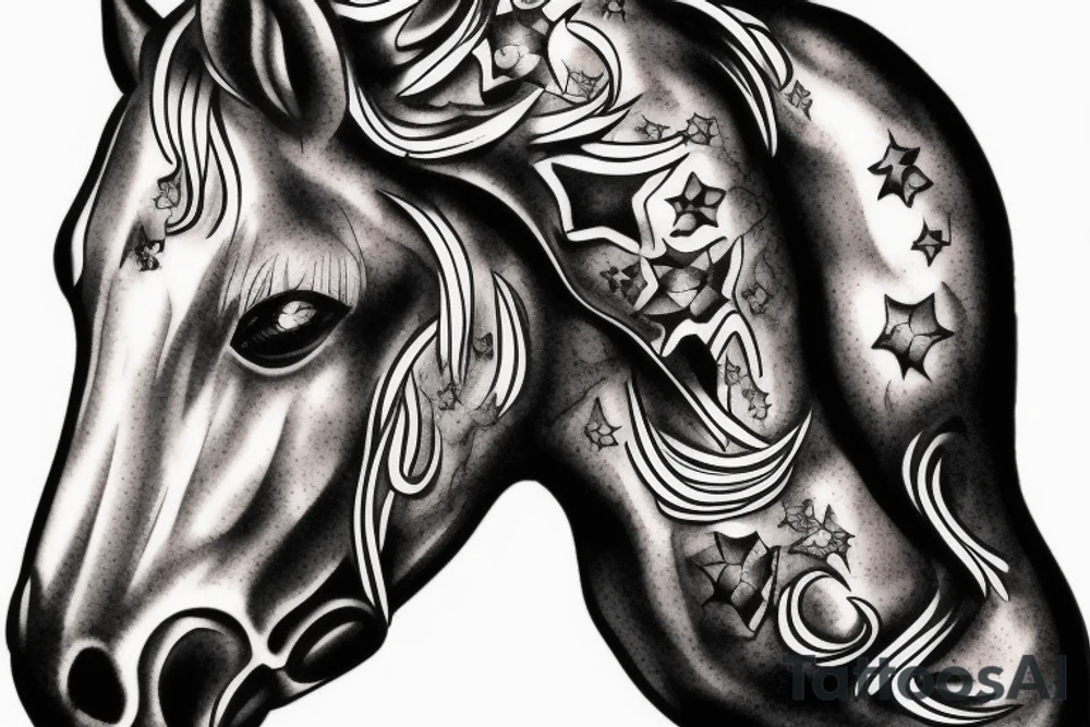 Cowboy riding a horse in Monana tattoo idea