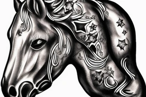 Cowboy riding a horse in Monana tattoo idea