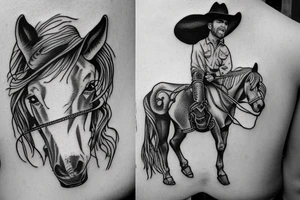 Cowboy riding a horse in Montana tattoo idea