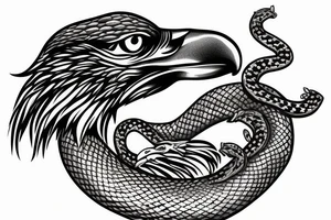 Eagle with a snake in paws tattoo idea