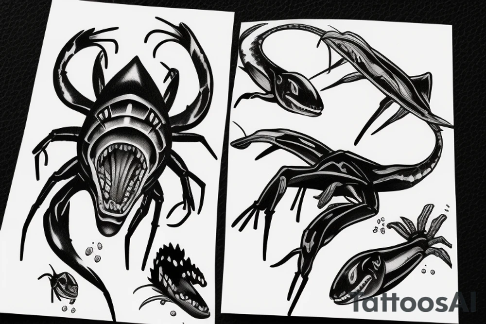 Spider shark tattoo idea