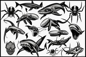 Spider shark tattoo idea