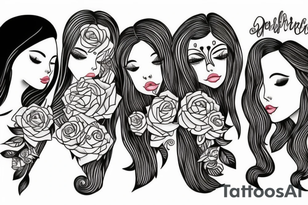 3 daughters tattoo idea