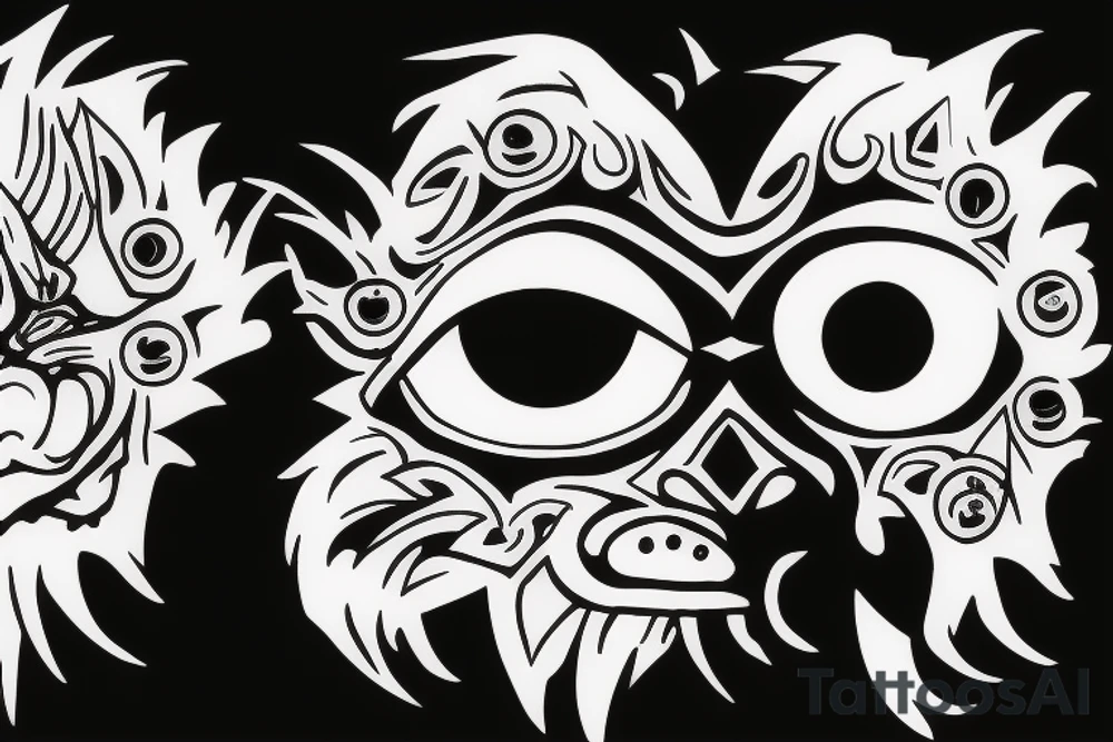 monkey walking spirit fire eyes tattoo idea