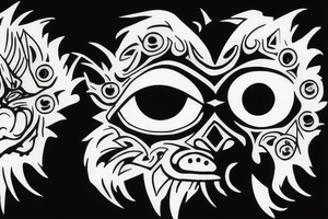 monkey walking spirit fire eyes tattoo idea