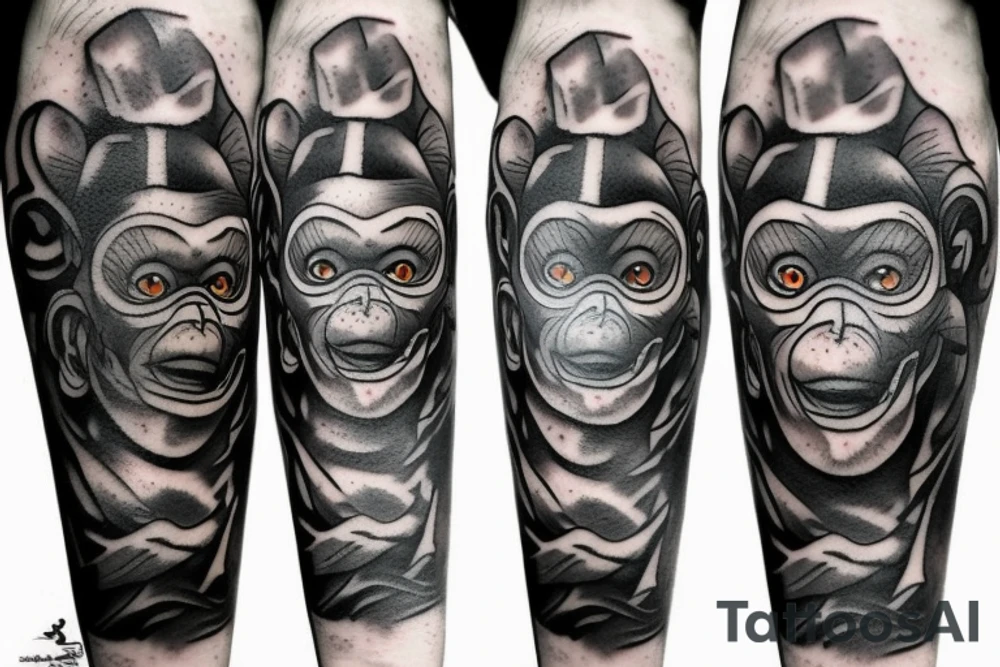 Portal to another universe through the eyes of a monkey tattoo idea