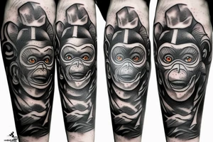 Portal to another universe through the eyes of a monkey tattoo idea