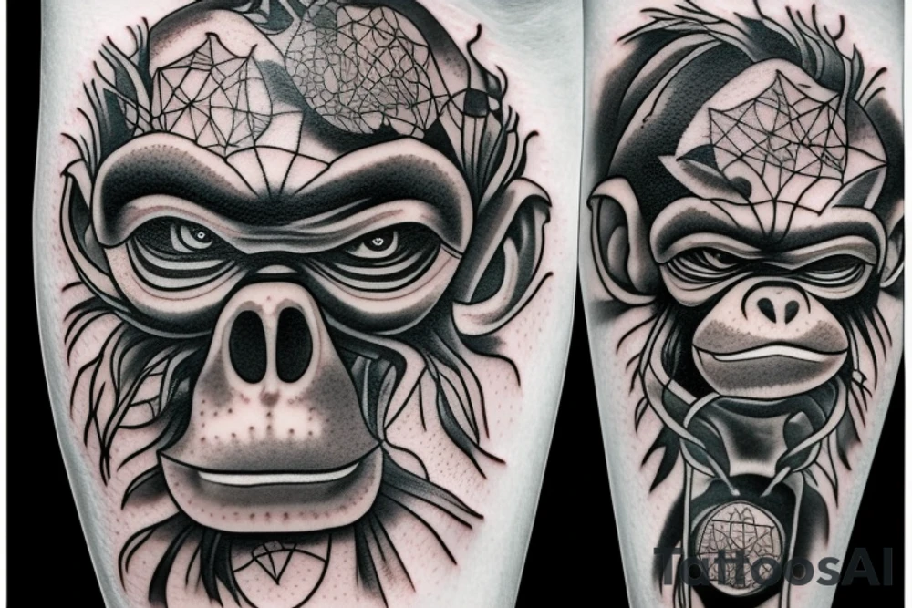 Portal to another universe through the eyes of a monkey tattoo idea
