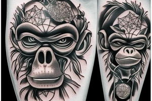 Portal to another universe through the eyes of a monkey tattoo idea