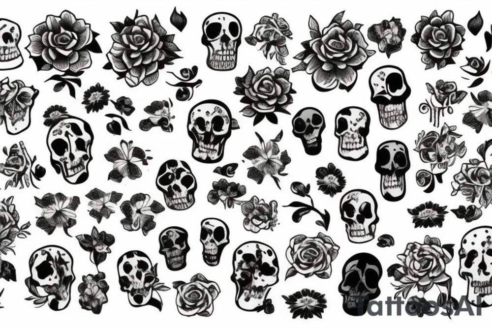 Graveyard with flower tattoo idea