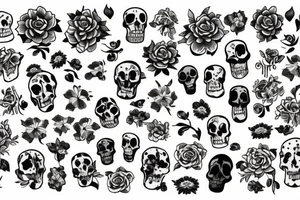 Graveyard with flower tattoo idea