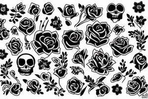 Grave with flower tattoo idea