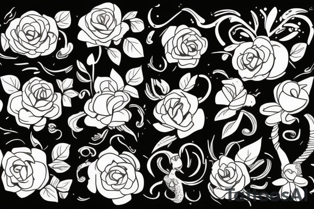 Grave with flower tattoo idea