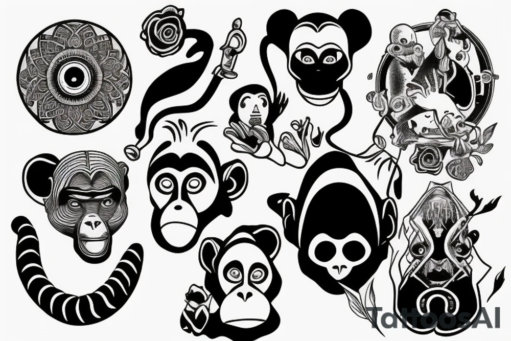 Portal to another universe through the eyes of a monkey tattoo idea