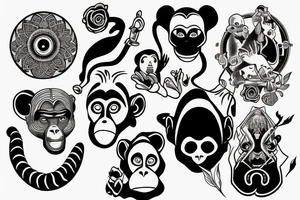 Portal to another universe through the eyes of a monkey tattoo idea