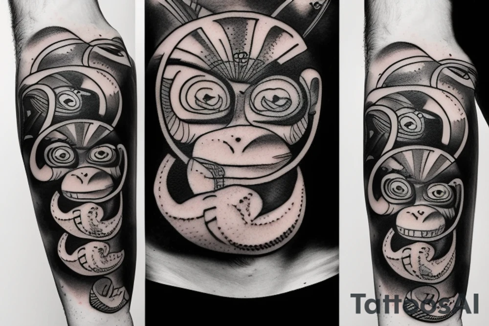 Portal to another universe through the eyes of a monkey tattoo idea