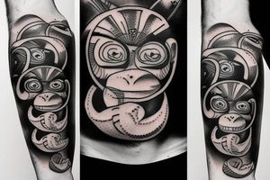 Portal to another universe through the eyes of a monkey tattoo idea