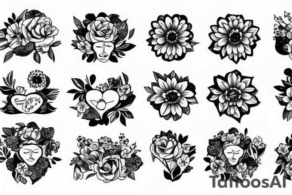 Grave with flower tattoo idea