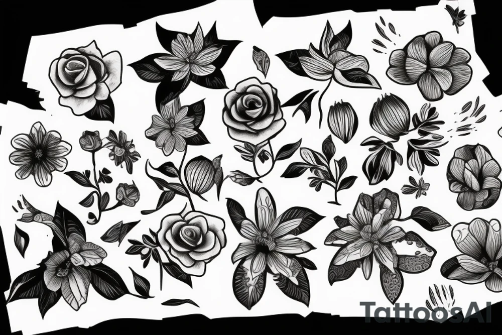 Grave with flower tattoo idea