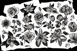 Grave with flower tattoo idea