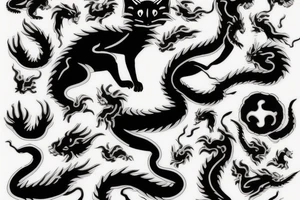 Black Cat as a Mystic Dragon tattoo idea