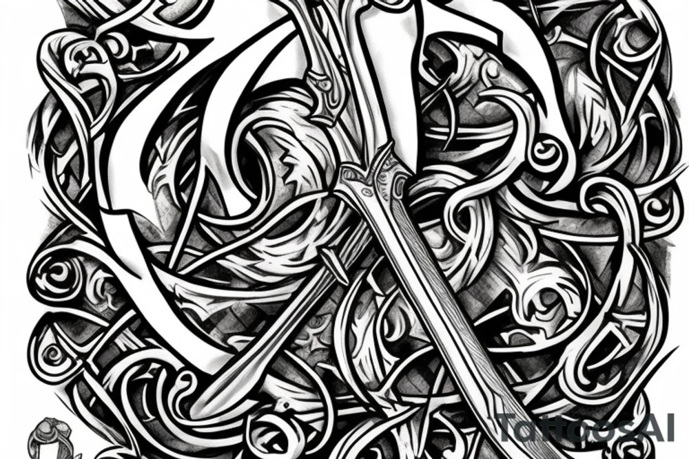 Sword in stone tattoo idea