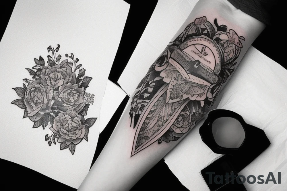 Nice looking bag tattoo idea
