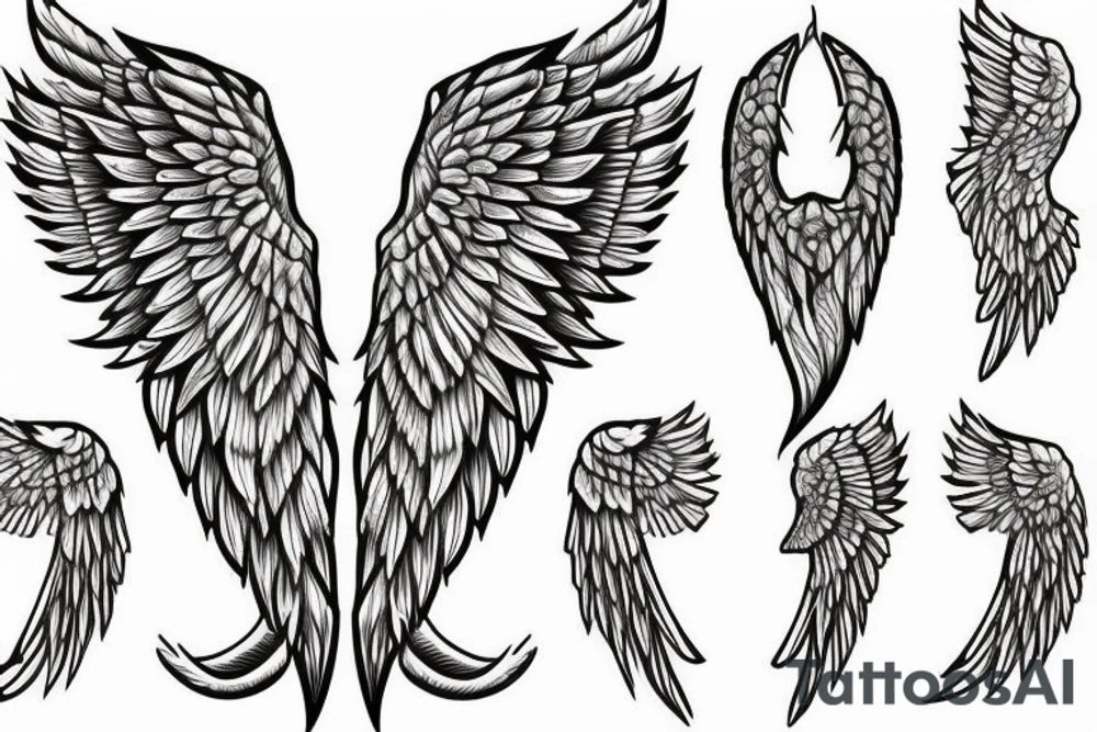 angel wings grows into the sword tattoo idea