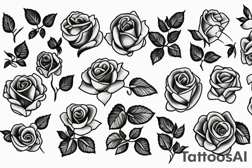 doodle style lemon with roses tattoo idea