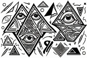 Triangle with eye inside tattoo idea