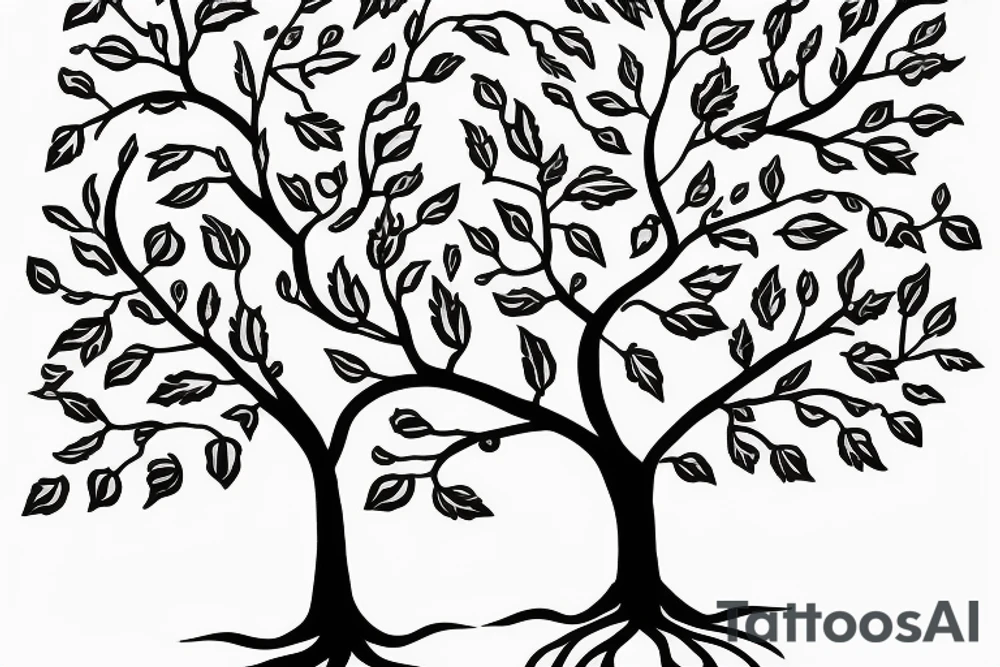 Create a simplistic tree of life tattoo that follows the spine from C7 to L2 tattoo idea
