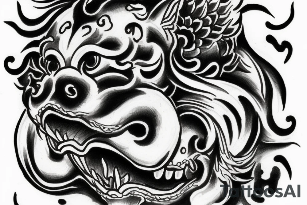 Foo dog for a chest tattoo idea