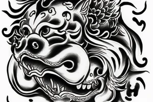 Foo dog for a chest tattoo idea