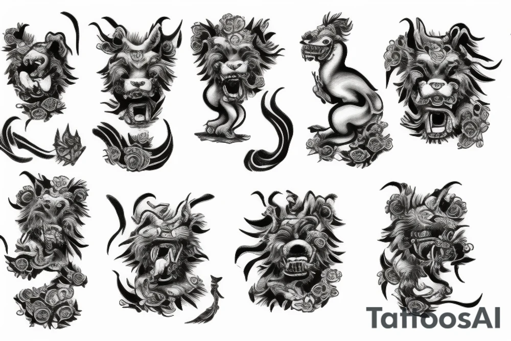 Foo dog for a chest tattoo idea