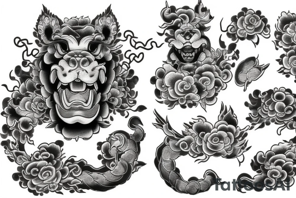 Foo dog for a chest tattoo idea