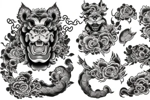 Foo dog for a chest tattoo idea