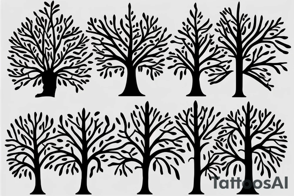 Create a simplistic tree of life tattoo that follows the spine from C7 to L2 tattoo idea