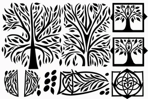 Create a simplistic tree of life tattoo that follows the spine from C7 to L2 tattoo idea