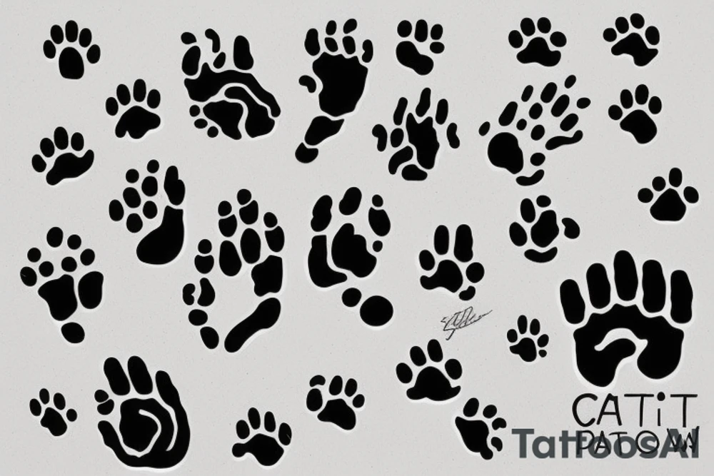 cat paw tattoo idea