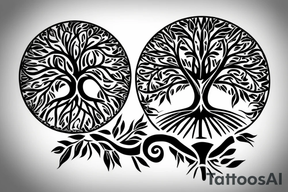 tree of life on the spine tattoo idea