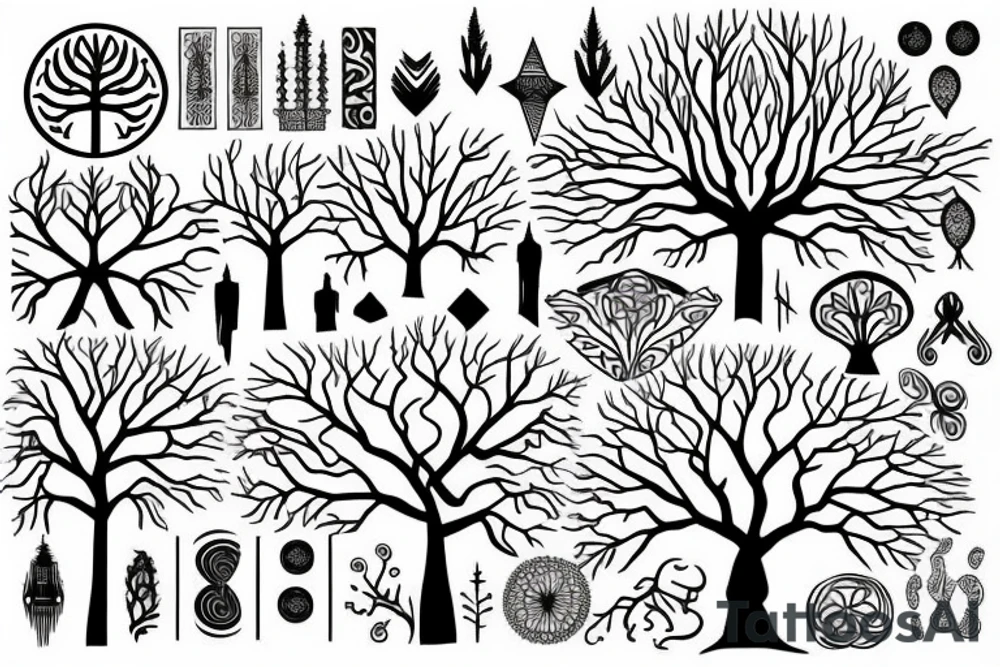 tree of life on the spine tattoo idea