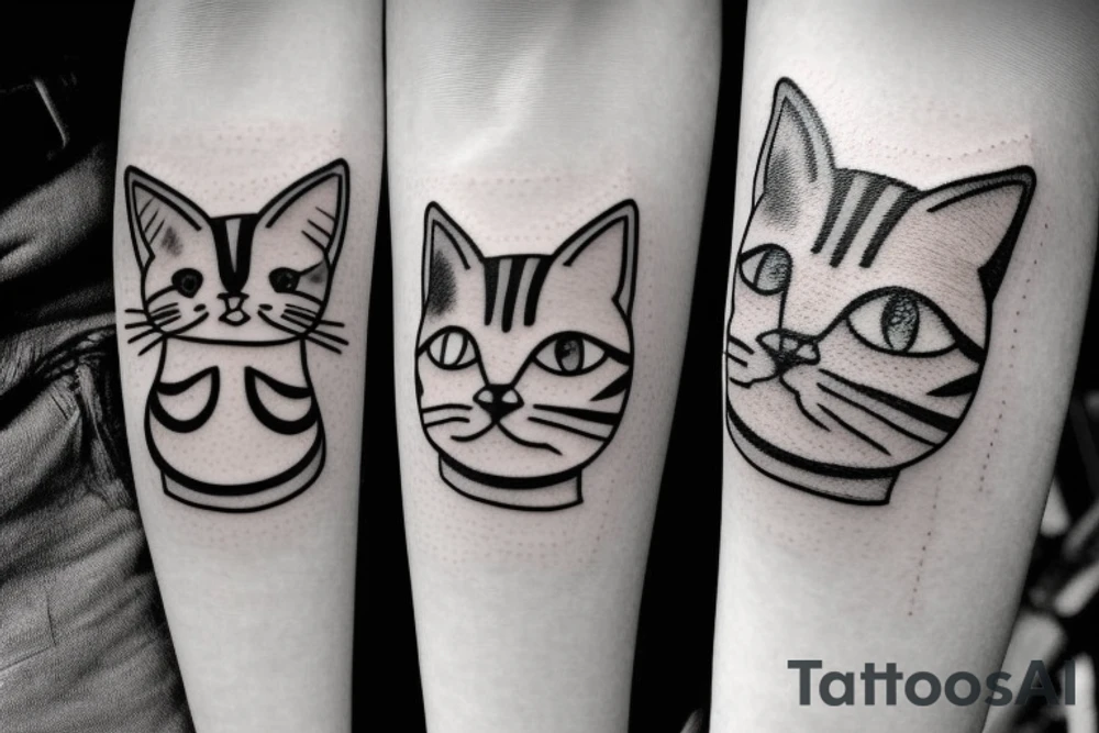 cute cat tattoo idea