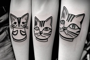 cute cat tattoo idea