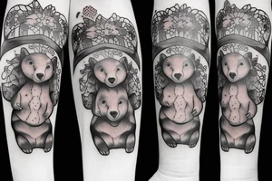 Mama bear three baby Cubs Annabel adalyn Noelle tattoo idea
